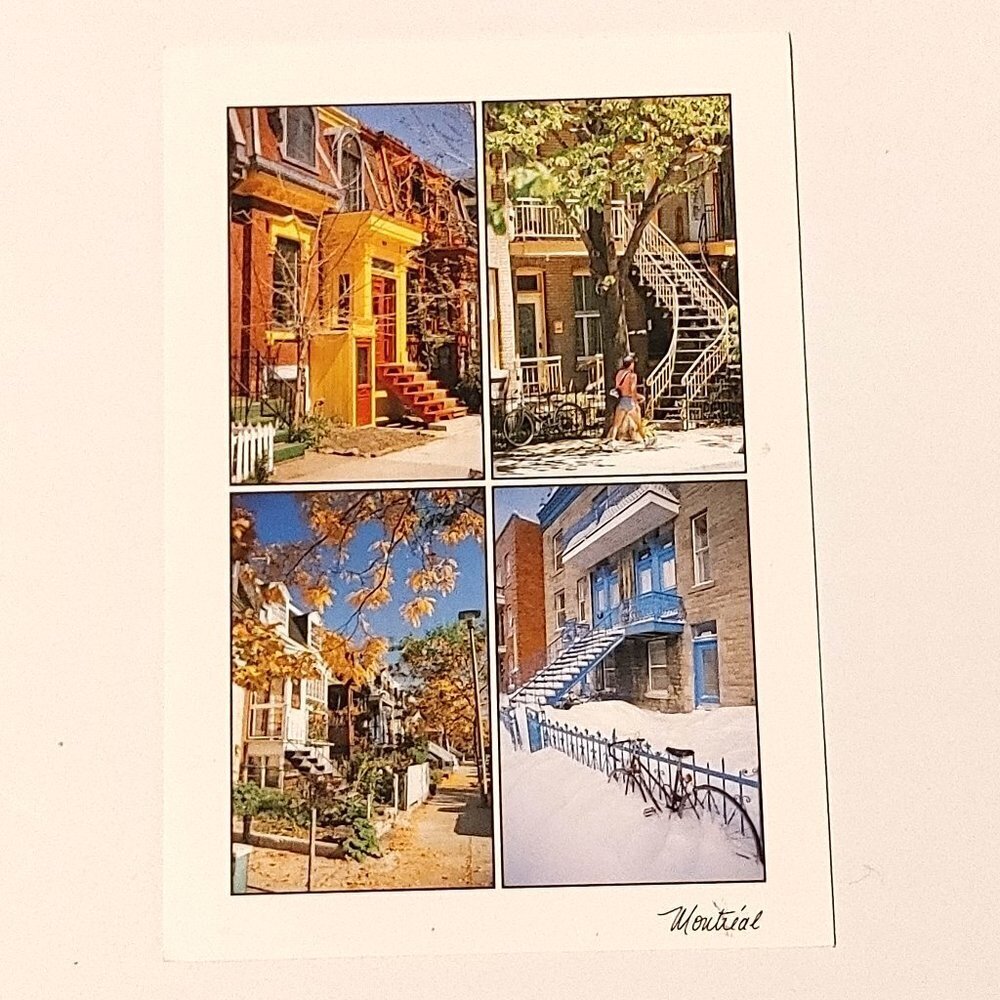 VINTAGE Montreal Postcard Post Card MICHAEL DEGRAY Stairway on the Four Seasons